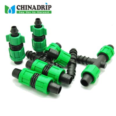 China Water-Saving Fittings Agricultural Use Irrigation System Irrigation Elbow Tape Socket Coupling Connectors for Drip Irrigation for sale