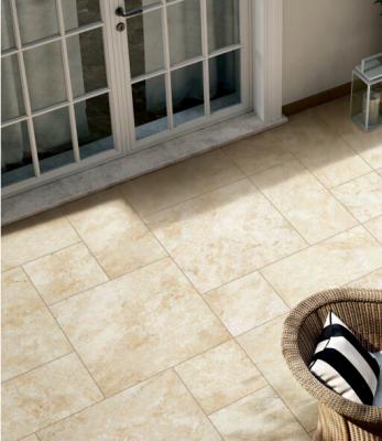 China New Travertine 2cm Full Body Porcelain Paver Modern Outdoor Travertine Natural Stone Tiles R11 Anti-Slip for sale