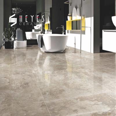 China Glazed Metallic Tiles Beige Polished Porcelain Tile That Look Like Travertine Marble Floor Tiles for sale