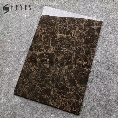 China Glazed Metallic Dark Color Mesh Coffee Tiles Outdoor Marble Look Porcelain Floor Flooring Tiles for sale