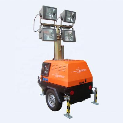 China Building/farm vehicle mounted telescopic mobile ignition tower with generator set diesel light tower for sale