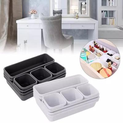 China For Kitchen Bathroom Dustproof Makeup Organizer Women Desktop Stationery Storage Box Household 8pcs Viable Drawer Organizers for sale