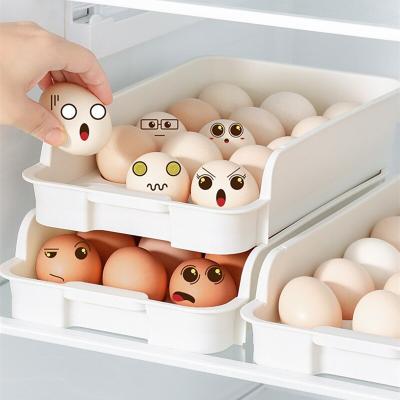 China Sustainable Refrigerator Egg Storage Box Egg Bracket Artifact Can Be Stacked Type Kitchen Egg Drawer Box for sale