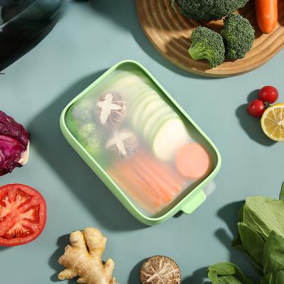 China 2023 new food grade fruit and vegetable box silicone heatable square refrigerator storage box more crisp sustainable household for sale