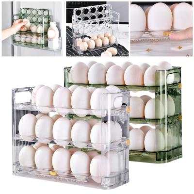 China Freshness Preservation Storage Box New Can Be Reversible Three Layers Of 30 Tray Refrigerator Organizer Food Containers Kitchen Storage Boxes for sale