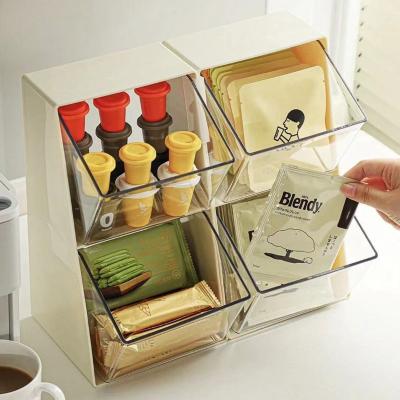 China Dustproof Home Viable Desktop Holder Tea Bag Capsule Storage Box Coffee Desktop Sundries Organizer Box Decoration Accessories for sale