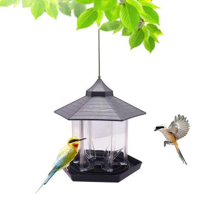 China Large Capacity Sustainable Outdoor Garden Bird Feeder New Garden Hanging Automatic Wild Bird Feeder for sale