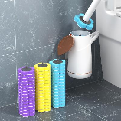 China Sustainable Disposable Toilet Brush Household No Wash Dead Corner Toilet Sweep Brush Wall Mounted Toilet Cleaning Cleaning Tools for sale