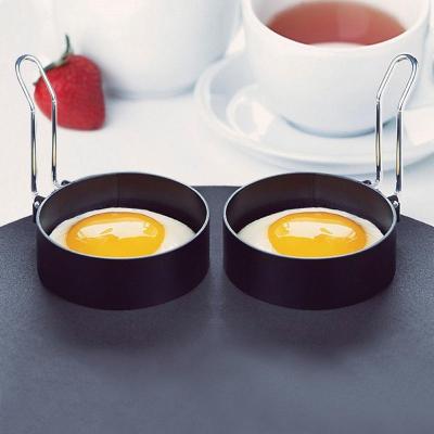 China 1pcs Viable Metal Egg Frying Rings Circle Around Fried Poach Mold Handle Non Stick Egg Tools Kitchen Accessories for sale