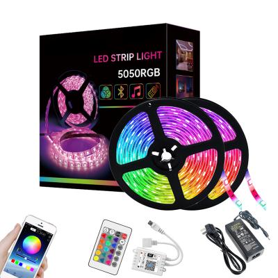 China Top Selling Hotel 12v TV Background Light 5m Music 10m Music Strip Light 10m SMD 5050 Smart WiFi APP LED RGB Remote Control Flexible Kit for sale