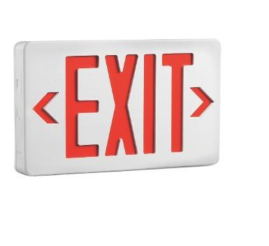 China USA Exit Sign Modern Design LED Emergency Light Running Red Battery Holder for sale