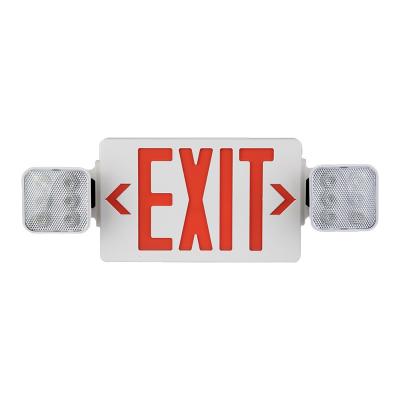 China Stock LED Emergency Light Exit USA LED Emergency Warning Two Heads Led Combo Exit Light for sale