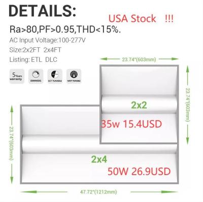 China Current Lighting Troffer 42W 4000K 5000k Slim LED Desktop US Troffer Lights 2x4ft For Indoor for sale