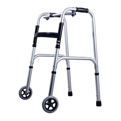 China Foldable; One-Button Lightweight Folding Lightweight Aluminum Walker Adjustable Walker With Wheels for sale