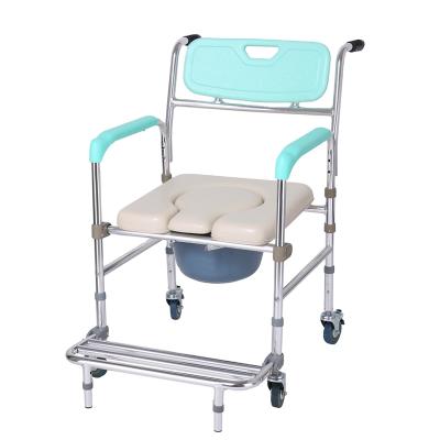 China Aluminum Alloy Comfortable Medical Commode Disabled Bath Toilet Chair for sale