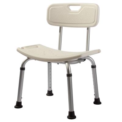 China With backrest; Factory Wholesale Adjustable Handicap Height China Aluminum Shower Chair With Back And Plastic Seat for sale