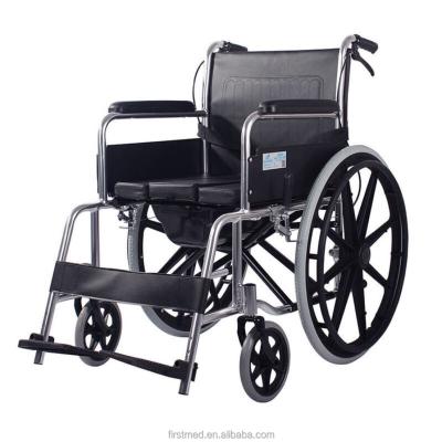 China Manual Aluminum Alloy Wheelchair Commode Wheelchair for Disabled and Elderly for sale