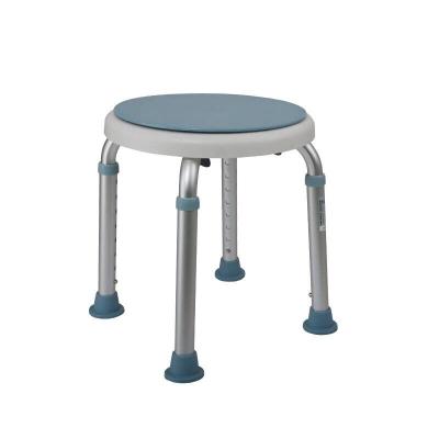 China Aluminum Alloy Height Adjustable Aluminum Rotating Shower Stool For Bathroom Safety for sale