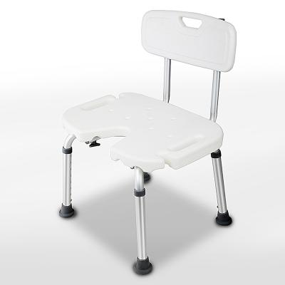 China detachable shower chair/height adjustable shower chair with backrest/aluminum bath bench with back YC5104A for sale