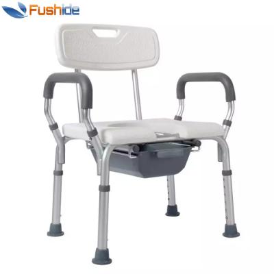 China Lightweight ; function 2 in one function 2 in one shower chair/commode chair/Bath chair for shower with arms and backrest for sale