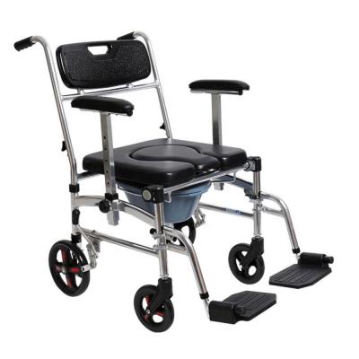 China Multifunctional; comfortable ; Folding Commode Folding Shower Chair with Bedpan/Homecare or Healthcare Toilet Commode Chair/Wheelchair for sale