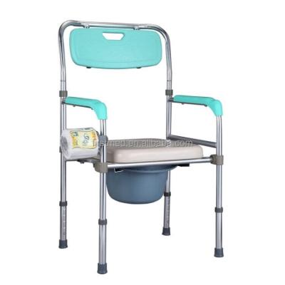 China Foldable; adjustable; Comfortable High Quality Folding Toilet Chair Commode Chair For Elderly/Disabled/Adult for sale