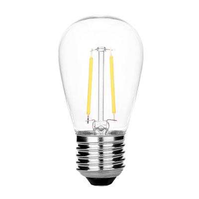 China Waterproof Warm White Led Outdoor Lights Edison Filament Bulbs Cold White Garden String Lights E26 E27 1W 2W for sale