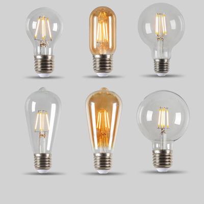 China Warm Tungsten E27 2W 4W 6W 8W 12W 16W Indoor Vintage Amber Clear Garden LED Filament Light Bulb LED Edison Bulbs for sale