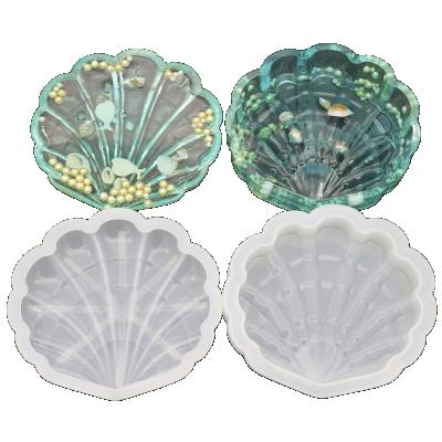 China Viable Diy Crystal Epoxy Mold Shell Storage Box Mold Set Table Resin Silicone Mold for sale