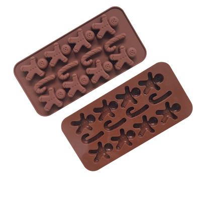 China Stocked Unique Design Gingerbread Men Silicone Christmas Diy Resin Epoxy Silicon Mold for sale