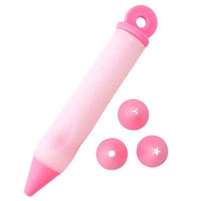 China Stocked Cake Decorating Tools Kitchen Food Grade Silicone Cream Decorating Pen for sale