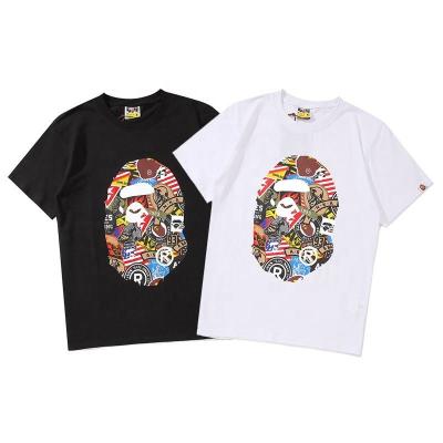 China Cartoon Breathable Street Cotton Short Sleeve Graffiti Man Monkey Casual Hip Hop T-shirt For Men And Women for sale