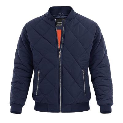 China 2022 Mens Quilted Bomber Jacket Winter Autumn Warm Padded Striper Jacket Coats Customized Viable for sale