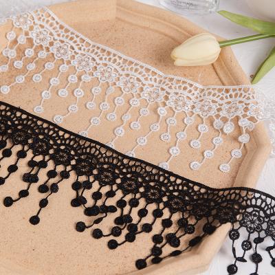 China ZSY Sustainable High Quality Trimming Wide Lace Trim Milk Silk Water Soluble Lace For Garment for sale