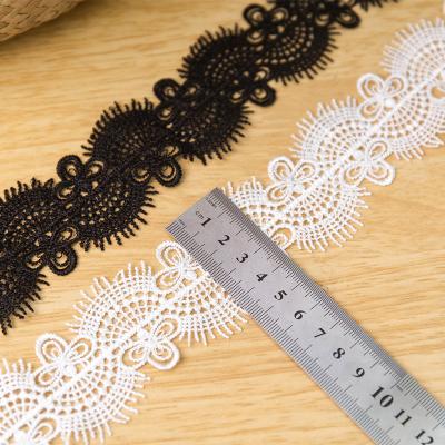 China ZSY Sustainable Eyelashes Lace Up Clothing Accessories Wavy Lace Black White Lace Trim for sale