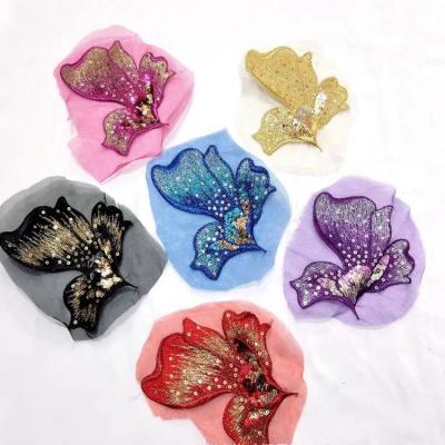 China ZSY 3D Equines Magnolia Flower Lace DIY Floral Embroidered Applique For Wedding Party Dress Headdress Dance Props for sale