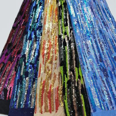 China ZSY New Coming Viable Multi Color Flower Sequin Embroidery Fabric Floral Lace For Dresses for sale