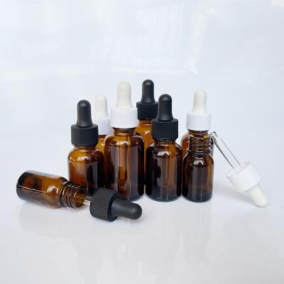 China Wholesale Cosmetic Ready to Ship Amber Glass Dropper Bottle Resistant Glass Dropper Essential Oil for sale