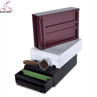 China Coffee Residue Bin Stainless Steel Bartender Box Metal Espresso Bar Knockbox Coffee Grounds Residue Drawer Coffee Grinder for sale