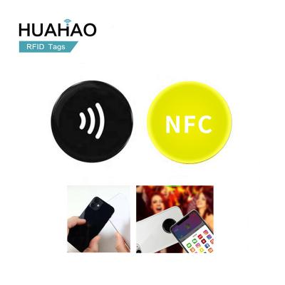 China Raincoat/Waterproof Free Sample! Manufacturer Custom High Capacity Diameter 25mm HUAHAO RFID 213 215 NFC Inlay Wet Stickers For All NFC Enabled Phone for sale