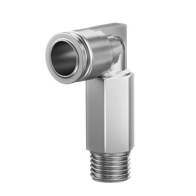 China Building Material Shops Pll Stainless Steel Quick Connector Pneumatic Fitting Bend Right Angle for sale