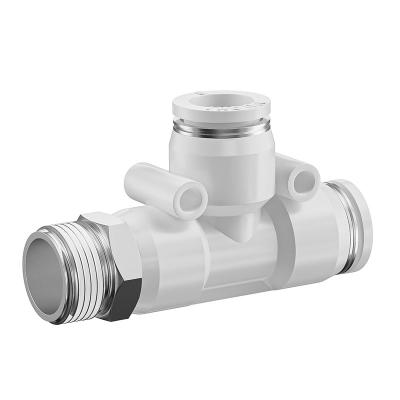 China Building Material Shops PD tee side thread air fitting quick air push connect plastic pneumatic tube connector for sale