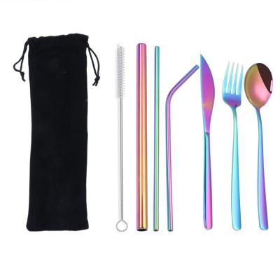 China Wholesale Colored Home Reusable Stainless Steel Viable Drinking Straw Set Of Eco Friendly Bar for sale