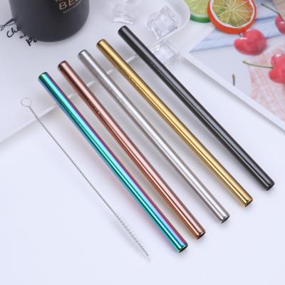 China 215*12mm Viable 304 Stainless Steel Straws Food Grade Stainless Steel Pipette Color Suit Coffee Milk Tea Drink Straws for sale