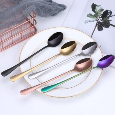 China Sustainable Hot Selling Stainless Steel Eco-friendly Modern Pocket Colorful Cuspidal Mix Cocktail Spoon Dinnerware And Cutlery for sale