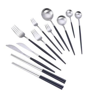 China Viable Portuguese Tableware 18/10 Stainless Steel Flatware Wedding Cutlery Spoon Fork Set for sale