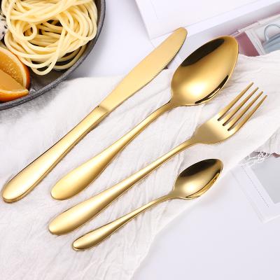 China Sustainable Hot Selling Korean Stainless Steel Silverware Flatware Flatware Set with Knife, Fork and Spoon for sale