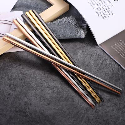 China Sustainable High Quality 304 Stainless Steel Long Handle Chopsticks Korean Tableware Cutlery for sale