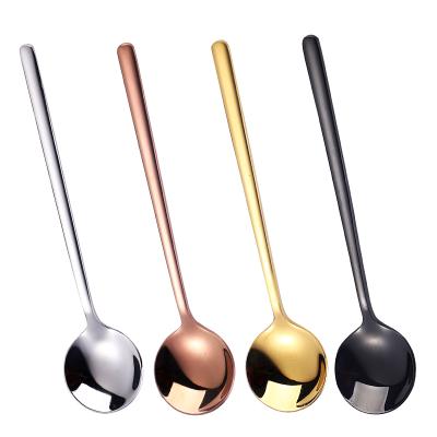 China Viable High Quality Korean Mixing Scoop 304 Stainless Steel Coffee Tea Dessert Cutlery Spoon With Short Handle for sale