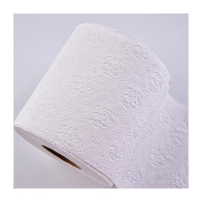 China Home Office Public Places Wholesale Custom Embossed Soft Recycled Virgin Bamboo Pulp Tissue Paper Toilet Paper Roll Manufacturer for sale